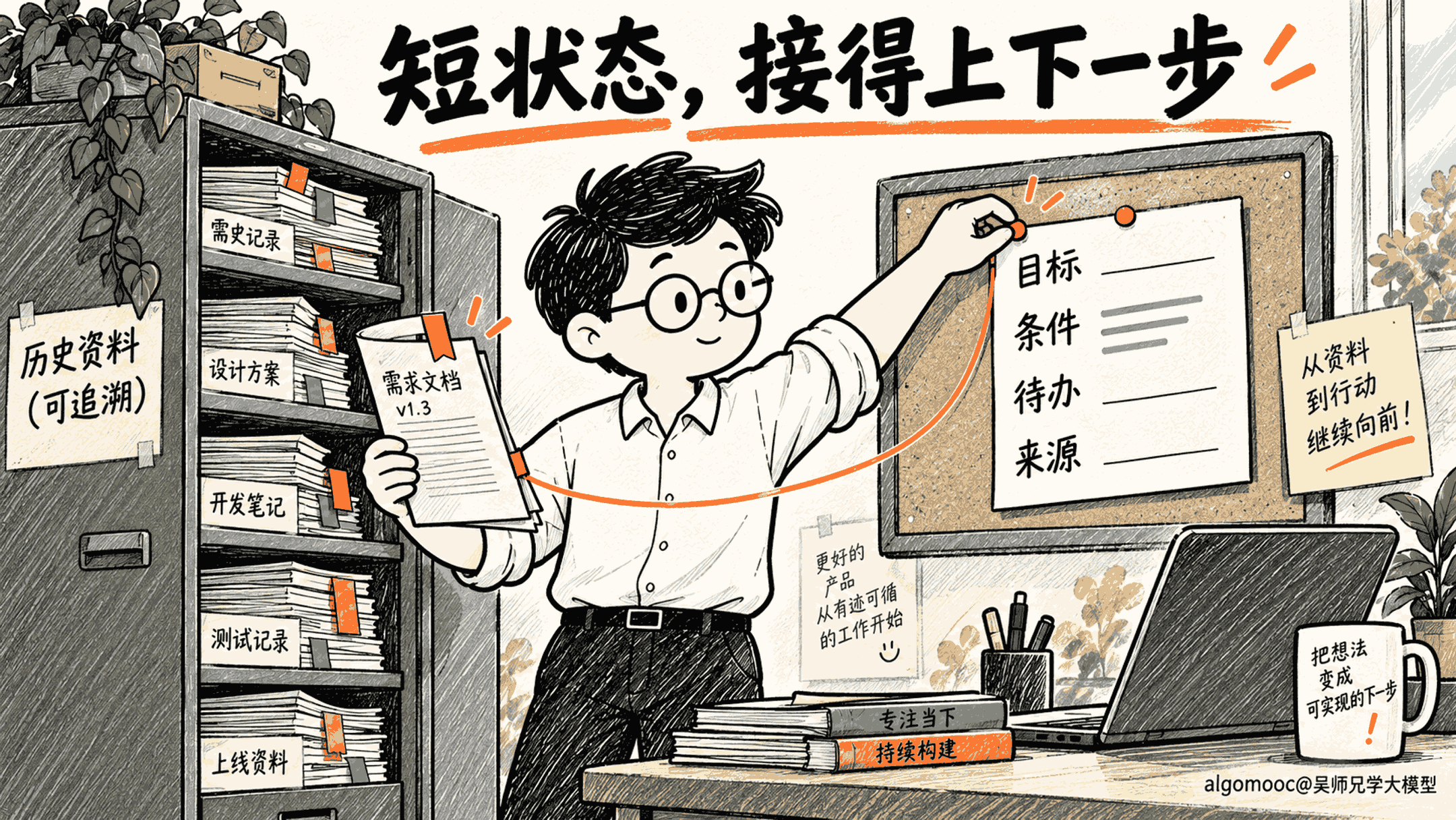 交接时短状态卡保留目标、条件、待办和原文来源