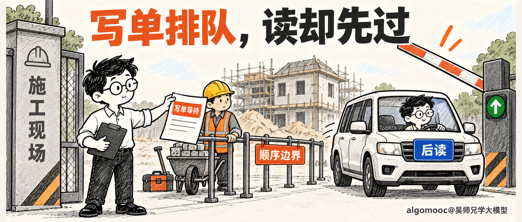 写工具排队以后,Read 的顺序由谁保证?