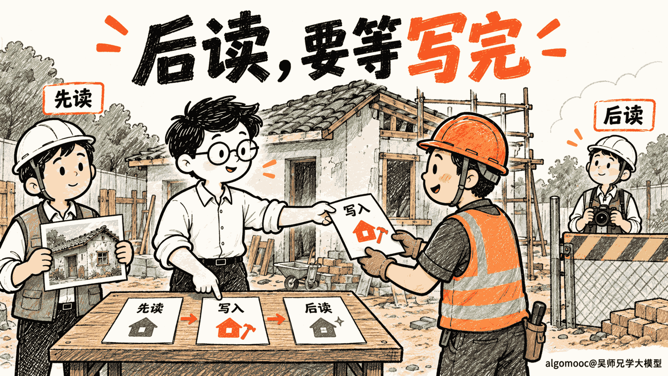 开发者安排先读、写入、后读三张工单,后读等待施工后的现场