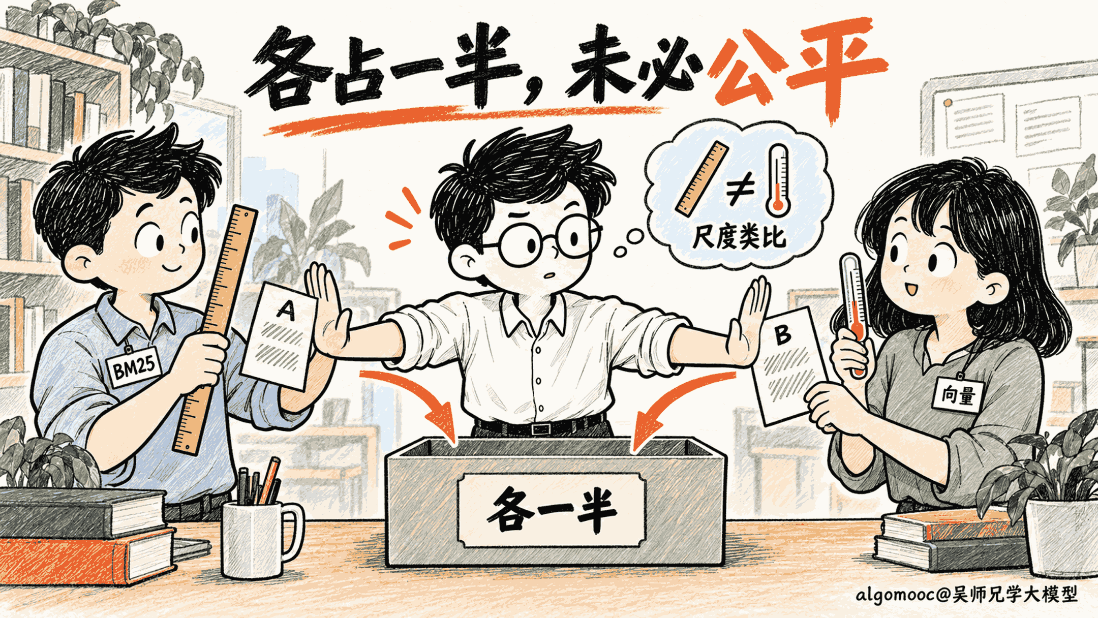 开发者阻止把米尺与温度计的读数直接相加,类比两路分数尺度不同