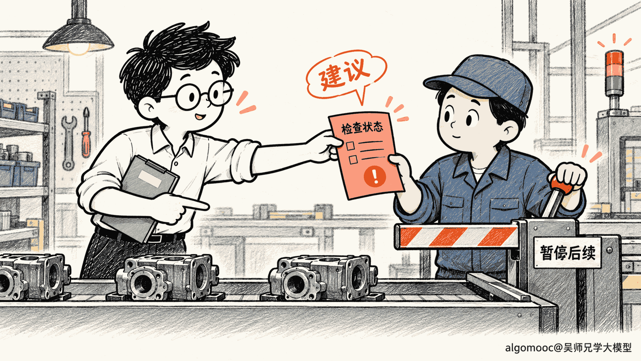 建议把检查状态交给调度端,暂停相关后续而不倒退产物