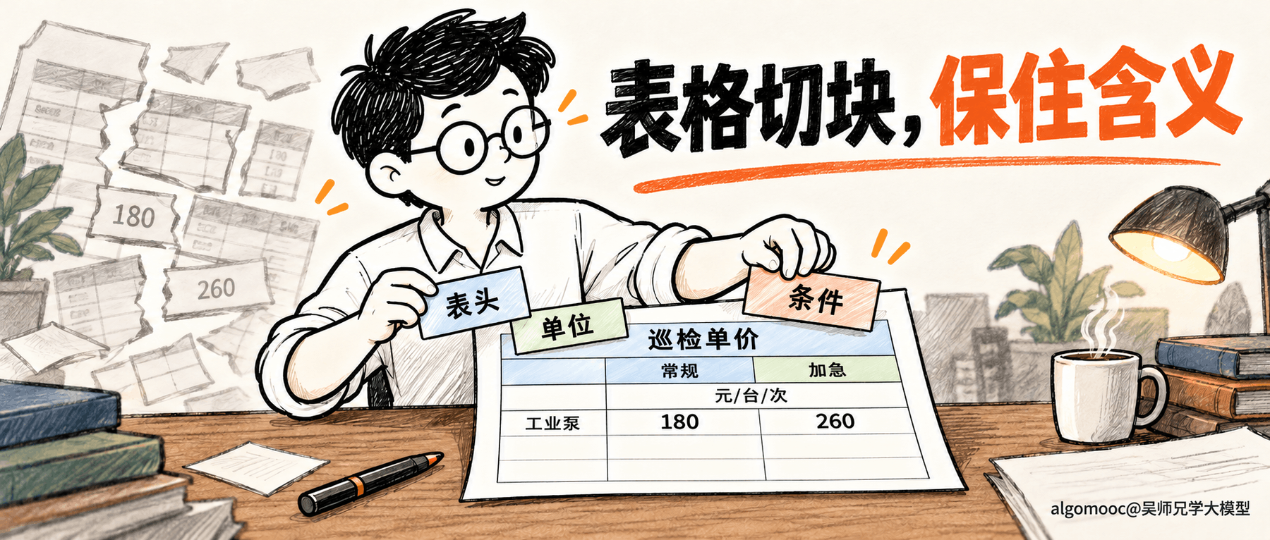 表格切块,怎样让每个数字保留含义?
