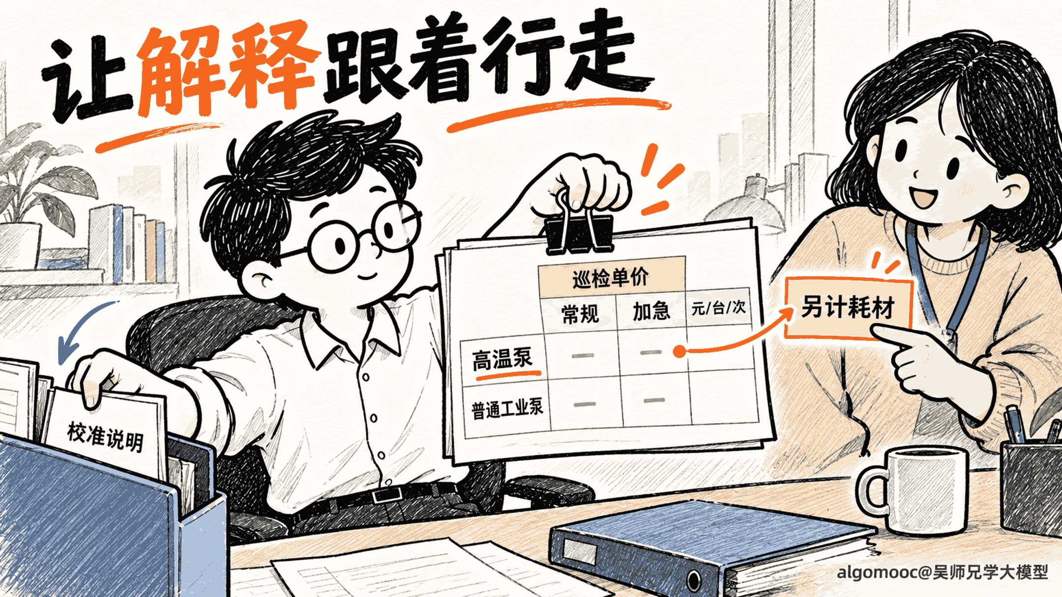 开发者将行组与表头单位夹在一起,耗材注释仅连向高温泵
