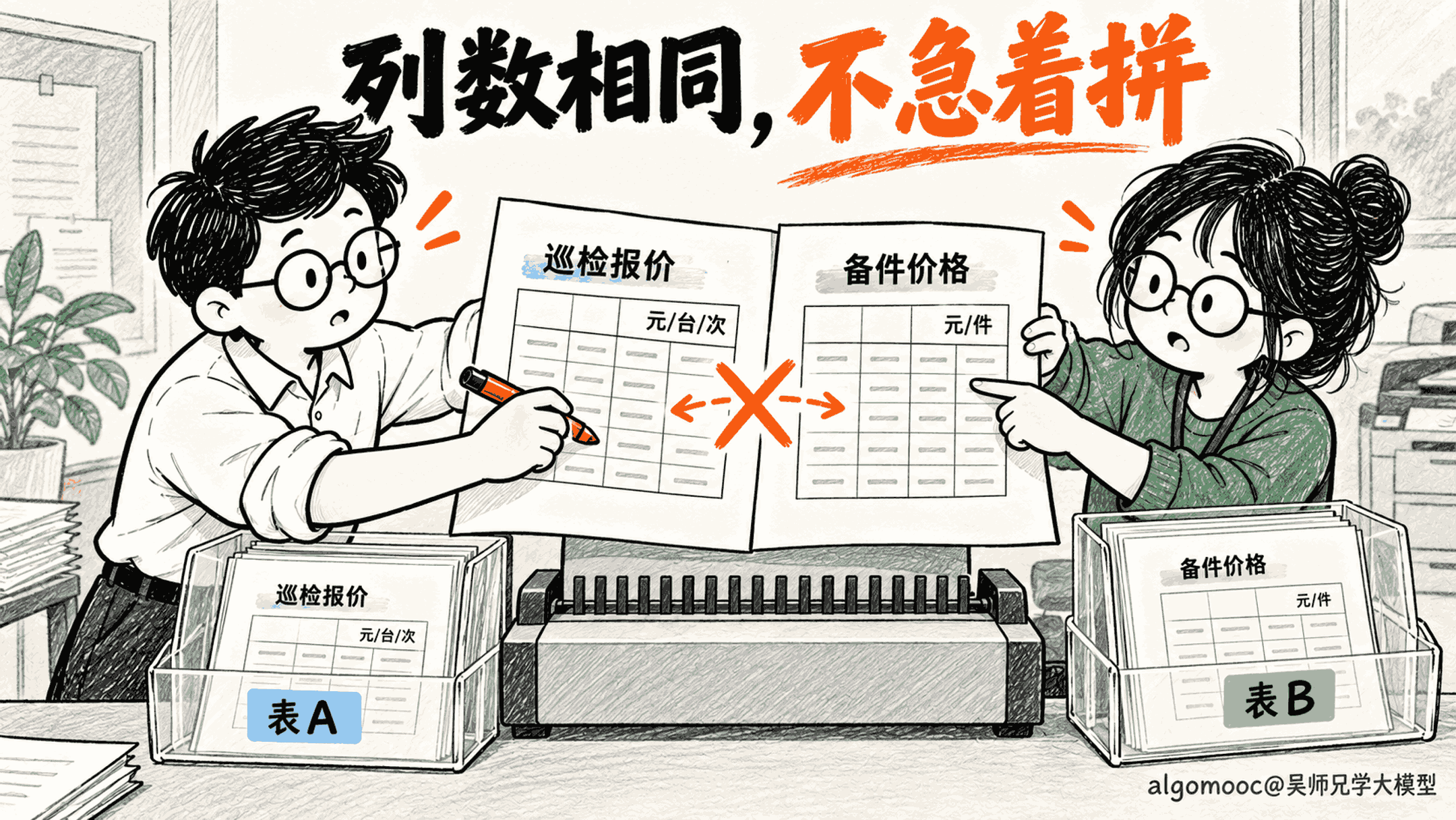 开发者阻止把同为四列的巡检报价和备件价格错误拼接