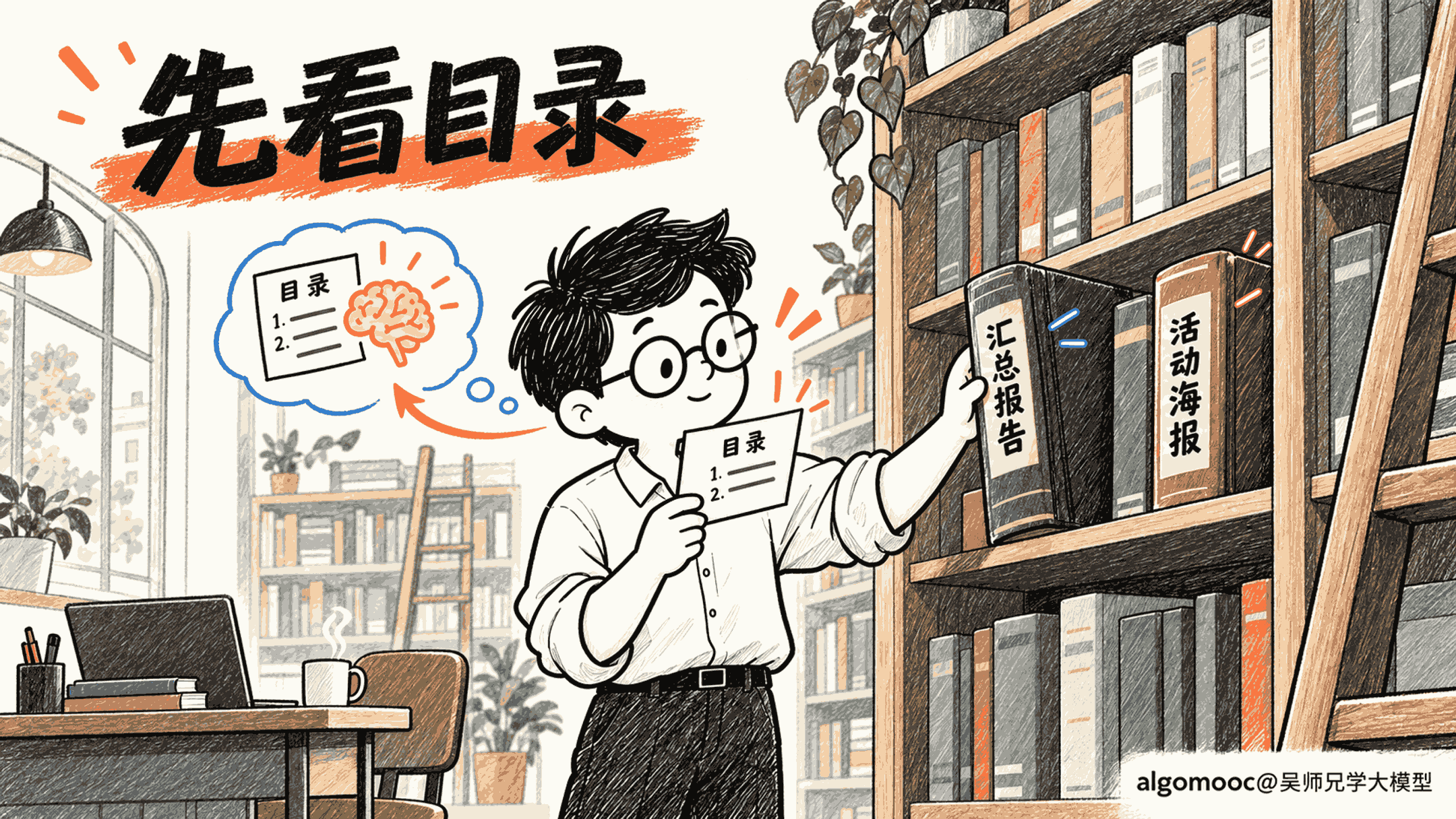 开发者先看技能目录，未选中的厚手册仍留在书架