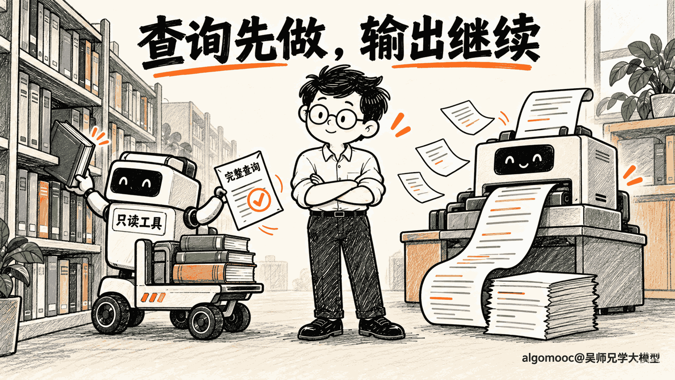 完整只读查询先去资料柜工作,模型打印机同时继续输出