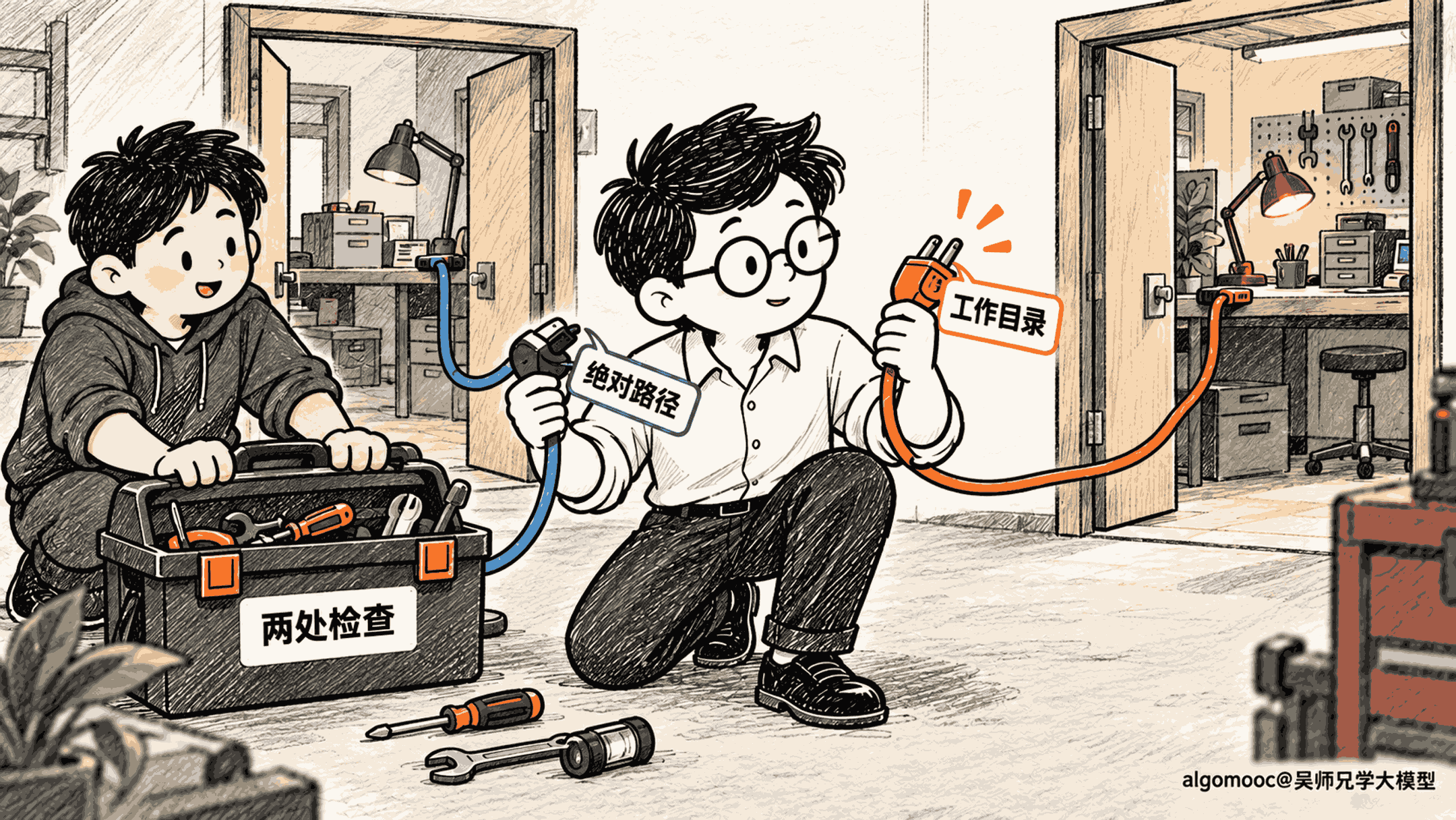 开发者分别检查工作目录插头与绝对路径寻址线,两处连接并不相同