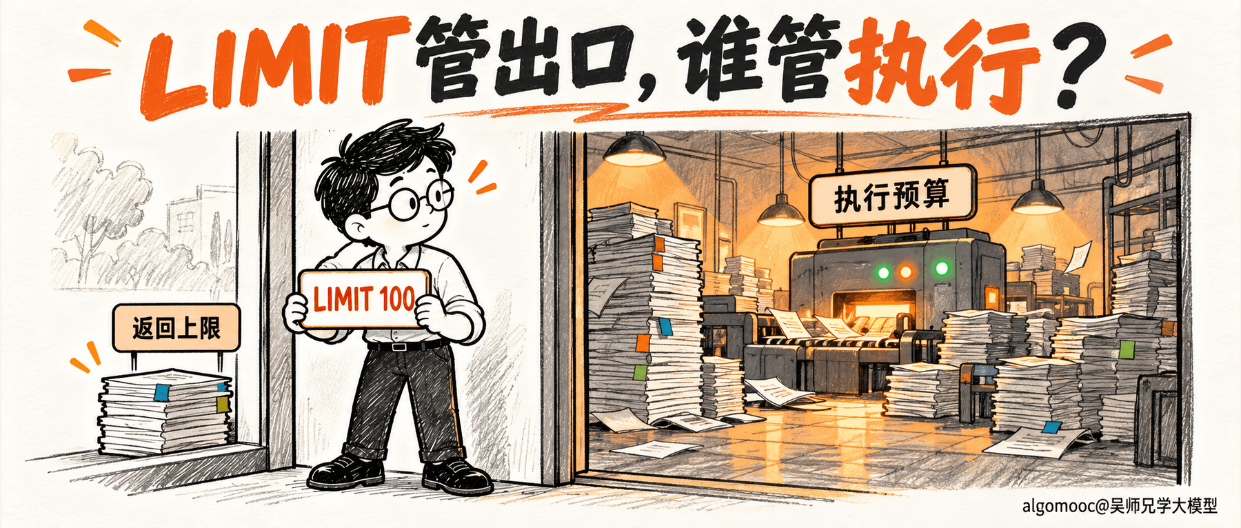 LIMIT 100 限住了结果,没限住查询工作量