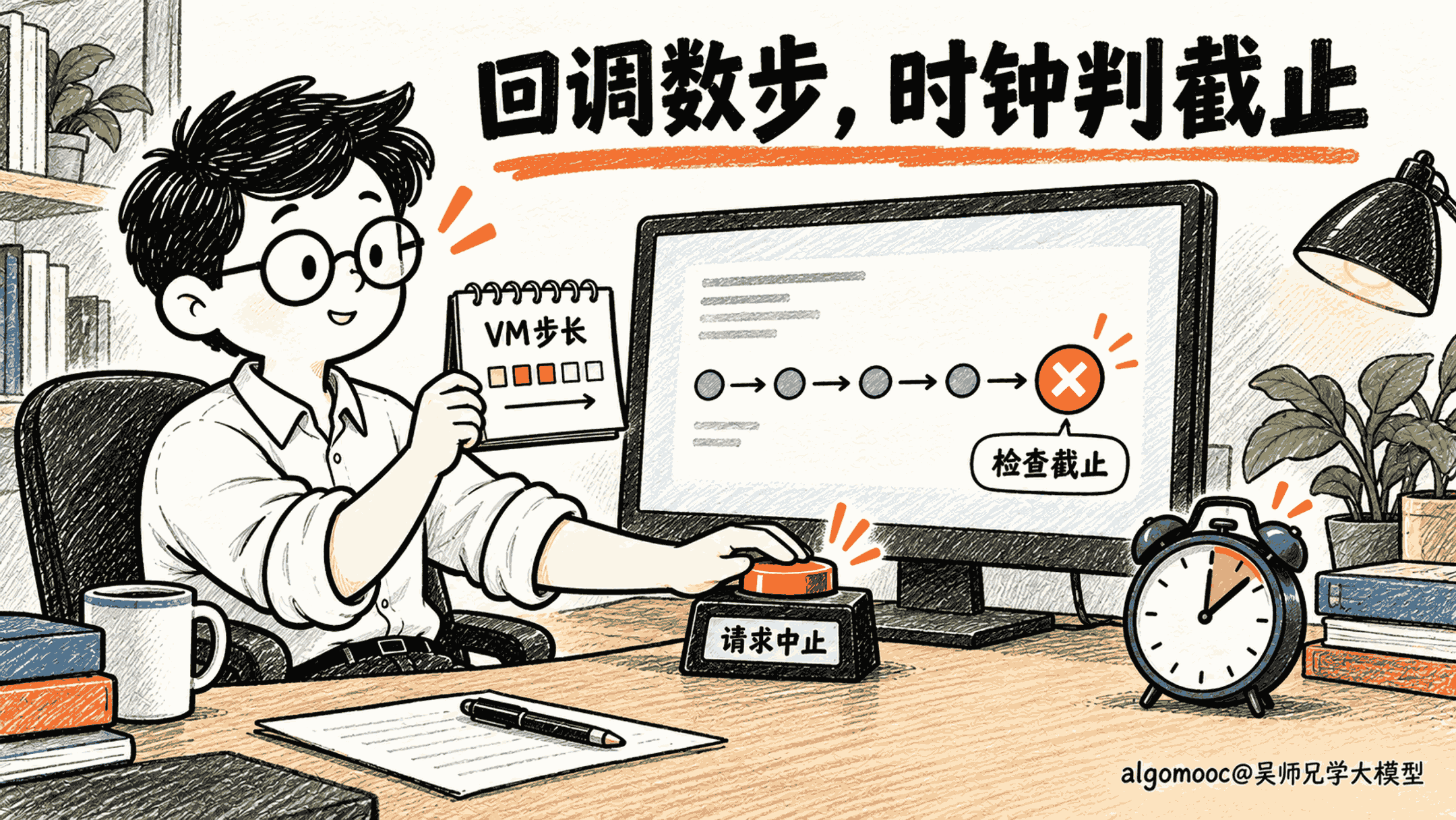 开发者按指令节拍检查时钟,到期后发出停止信号