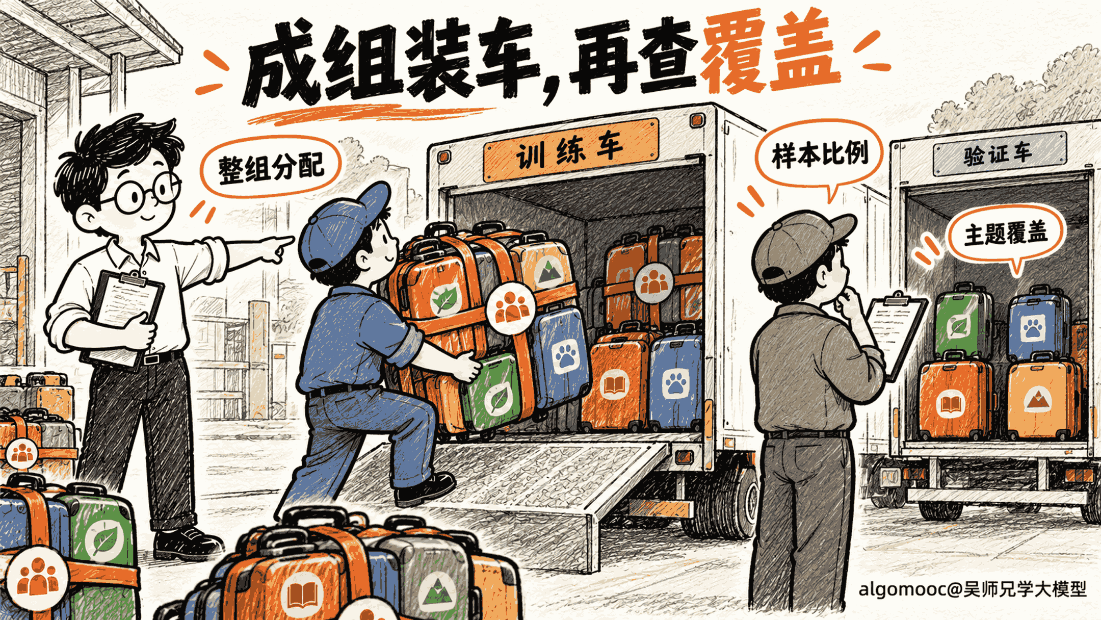 开发者整组装载家族行李后,重新核对两车的主题覆盖和样本比例